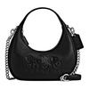 Carmen 20 Letter Logo Zip Closure Leather Hobo Bag Women Bags Black CT774-SVBK