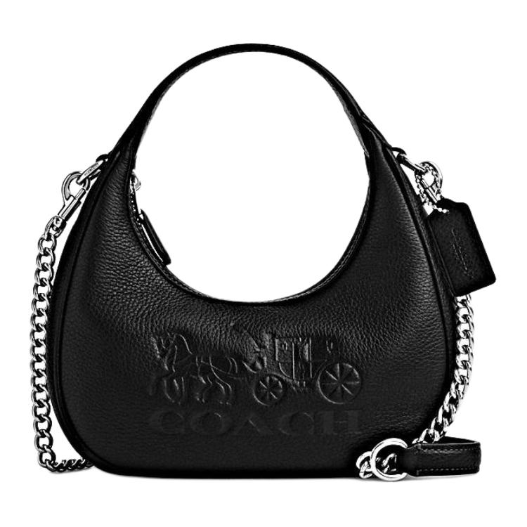 

Coach Carmen 20 Letter Logo Zip Closure Leather Hobo Bag Women bags Black CT774-SVBK Gift Box Sets (Basic Set+Black Box)