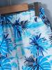 2-Piece Set for Boys' Casual Coconut Leaf Pattern Short-Sleeve Collared Shirt Jacket and Matching Shorts - Hawaii Aloha Shirt Spring/Summer Collection