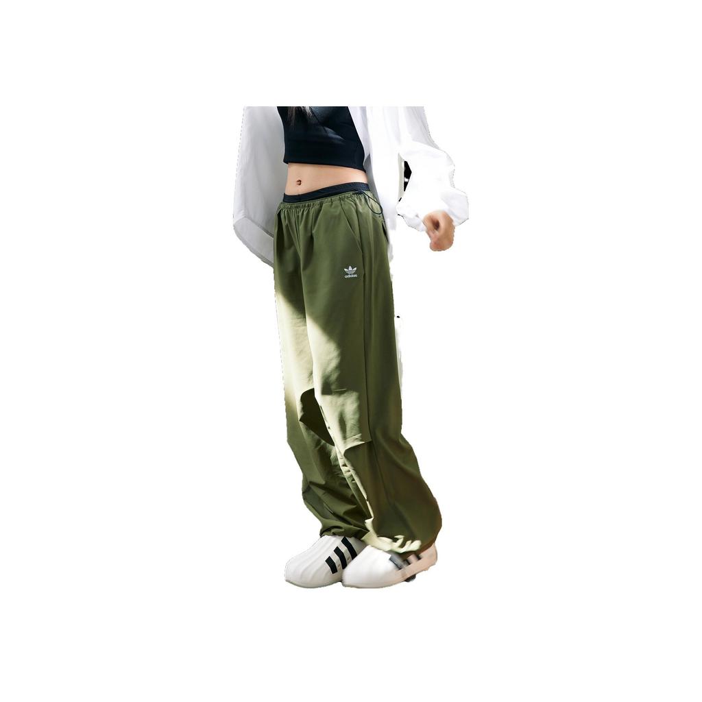 Adidas Originals Oversized Pants With Logo Women Bottoms Deep-Olive-Green IY9498