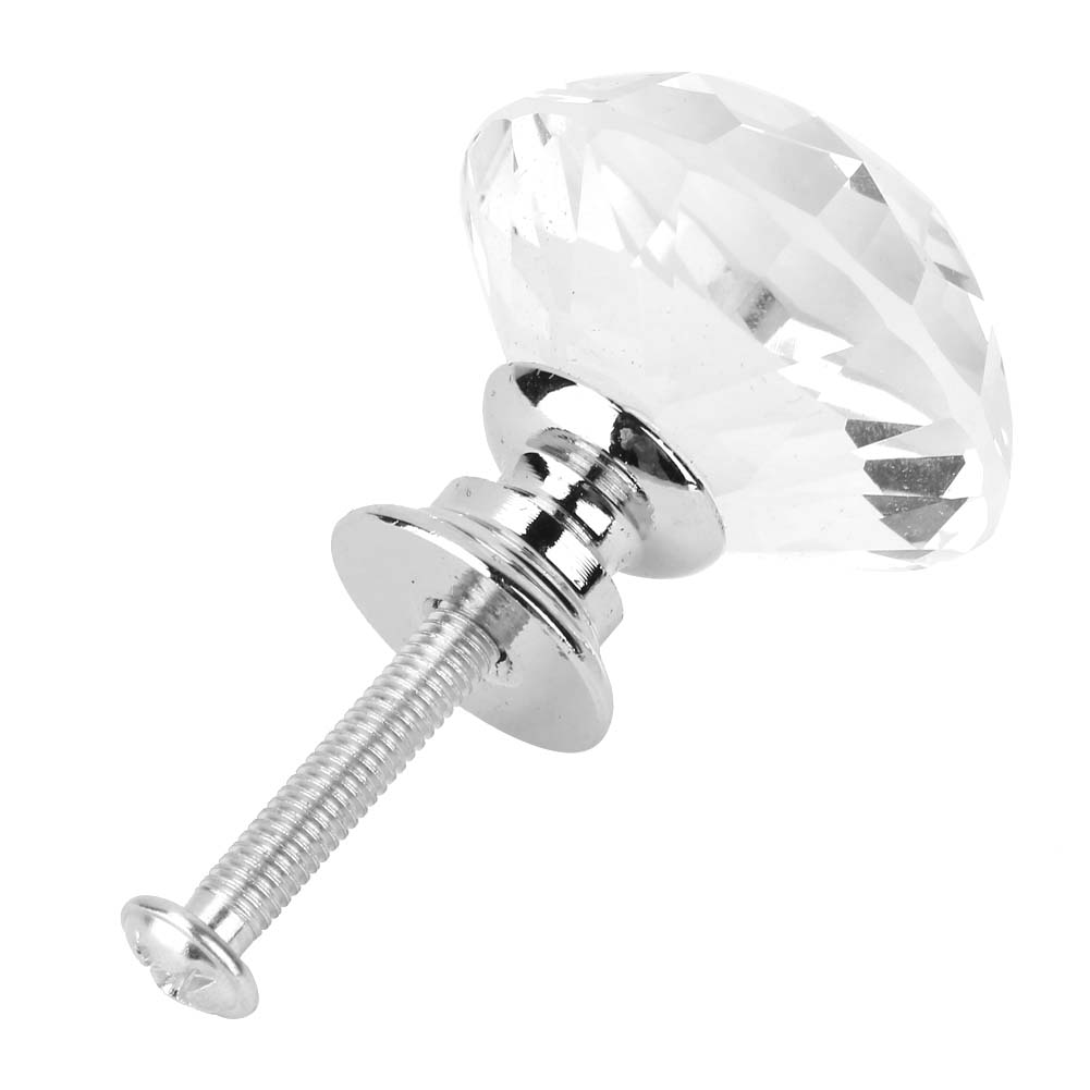 1PCS 30mm   Shape   Glass Pull Handle Cabinet Drawer Door Knob (Transparet)