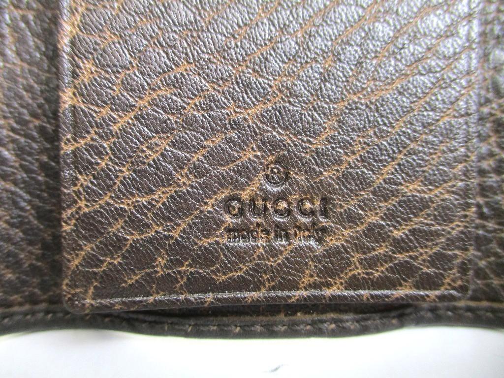 Authentic GUCCI GG Dark Brown Leather 6 Pics Key Chain #a995  Refurbished