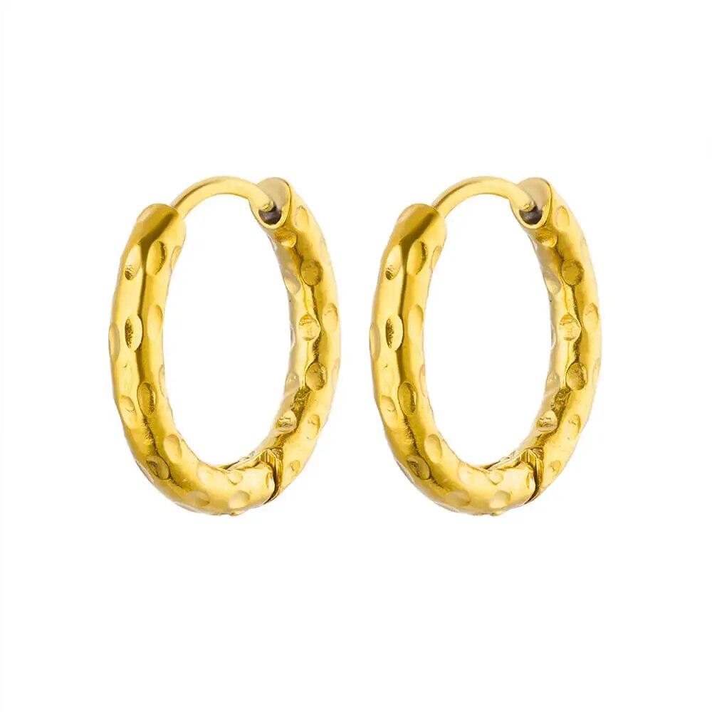 Cercei rotunzi vintage din oțel inoxidabil pentru femei Cercei geometrici 2024 Trending Statement Bijuterii pentru ureche Cadou de Crăciun BFF