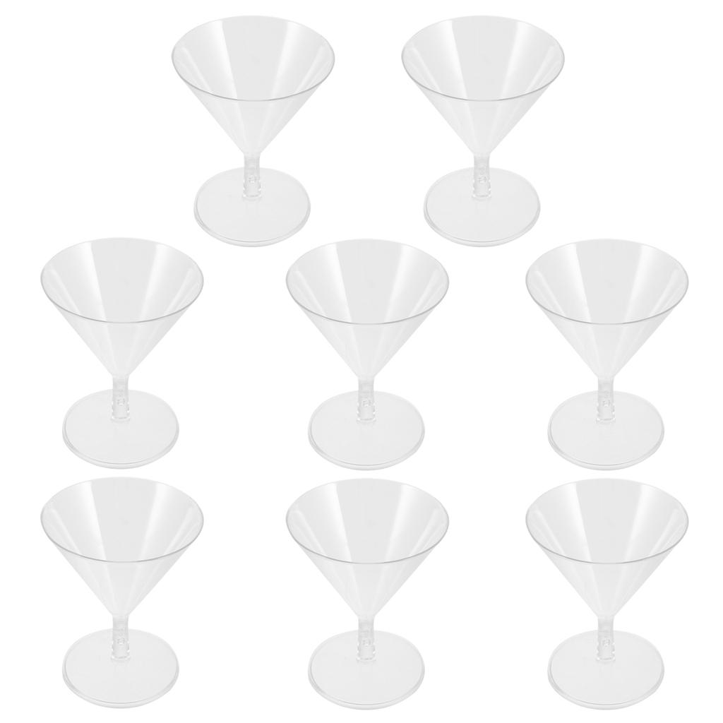 8 Pcs Cocktail Glasses Martini Disposable Wineglass Clear Cup Tasting Beverage Cups Plastic Drinking