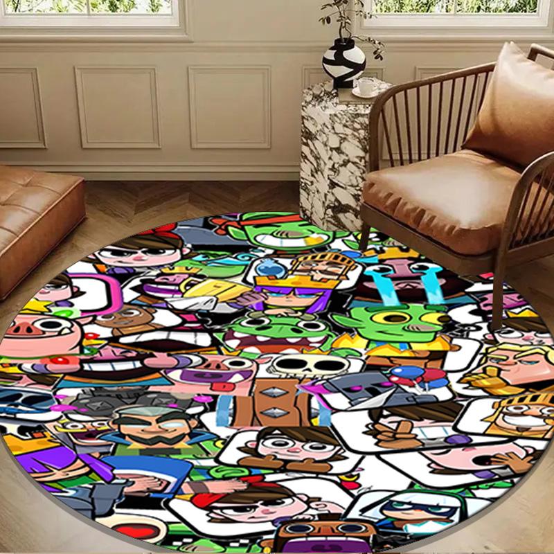 Clash Royale Heroes Collage Round mat Home Decor, Chair rug For livingroom,Bedroom, doormat home decor Birthday Gift Christmas Gifts