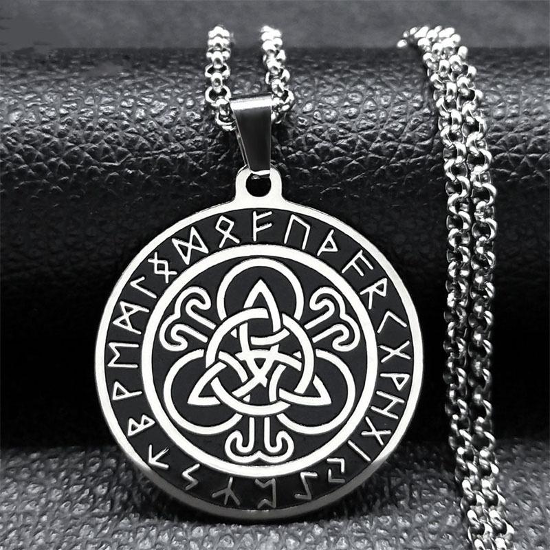 Viking Celtic Trinity Knot Mens Necklace Stainless Steel Pendant Durable Stylish Jewelry Gift for Men