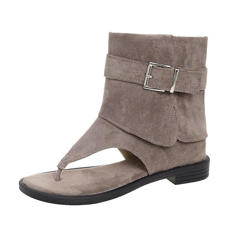 

Трендовые босоножки с открытым носком в стиле Spice Girls, взрывные, лето 2025, новинка, универсальные, нишевые, на плоской подошве, женские ботинки 40 темно-коричневого