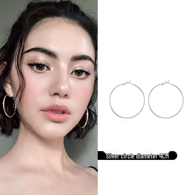2025 Роскошные серебряные серьги-кольца: Элегантный, Высококачественный, Легкий Круглый Дизайн для Женщин