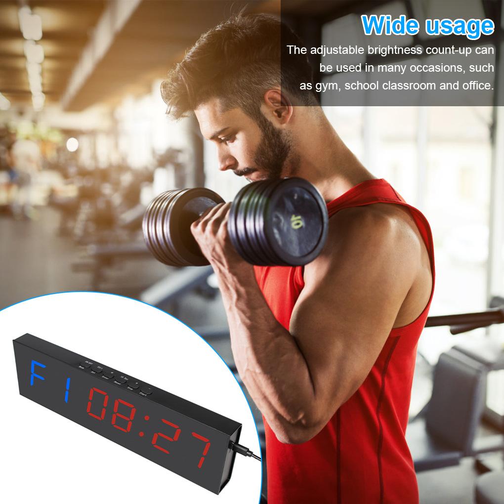 UK Plug Gym Fitness Timer Accurate Clock Digital Display Countdown Remote Control Exercising Stopwatch Classroom