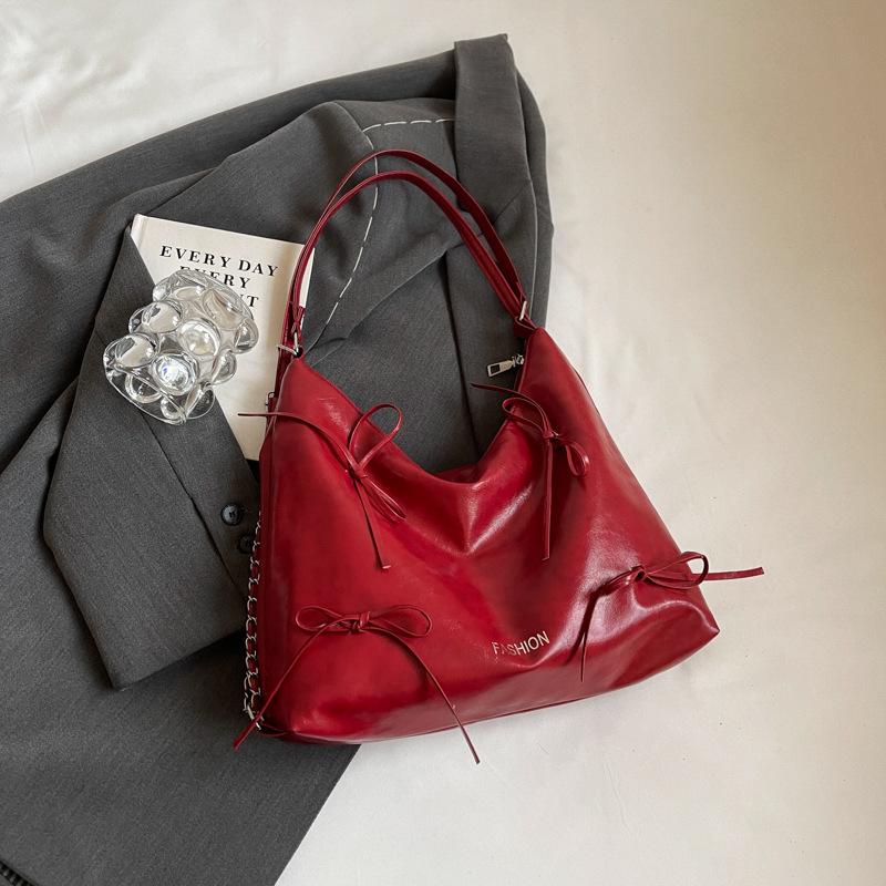 

Рюкзак многоцелевой с мягким балетным бантом 2025 новый большой вместимости на цепочке одноплечевой кроссбоди сумка-тоут