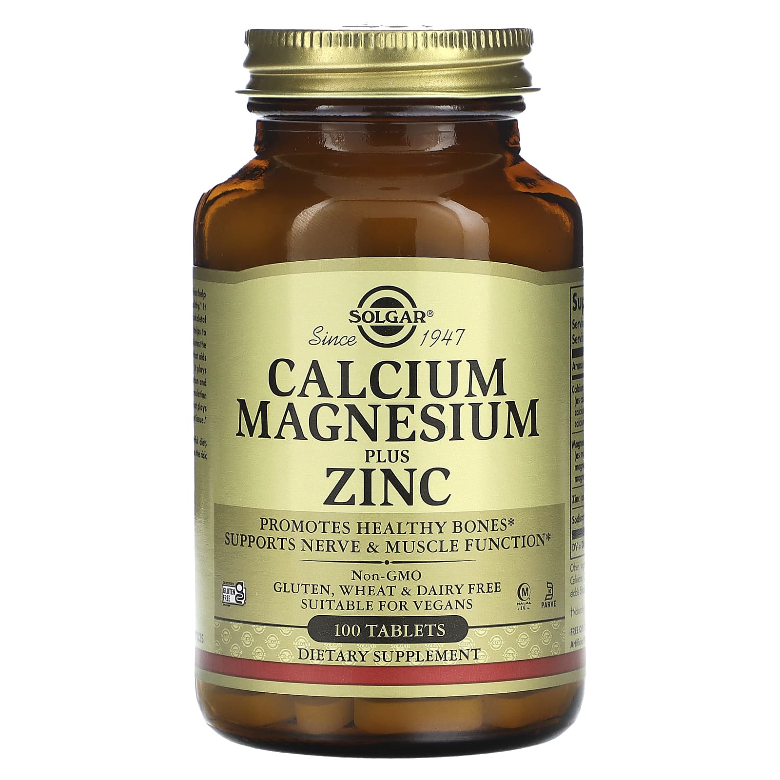 

Calcium Magnesium Plus Zinc, 100 Tablets