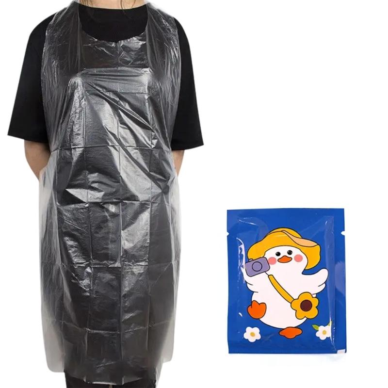 50Pieces Clear Aprons for Adult Children Disposable Aprons Water and Oil Resistant Apron For Hairdressing Baking Cooking