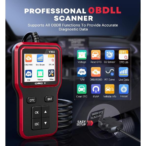 Obd2 Scanner With Battery Tester Enhanced Fixd Car Diagnostic Tool Code Reader For Cars And Trucks Check Engine Light Reader Clears Vehicle Error