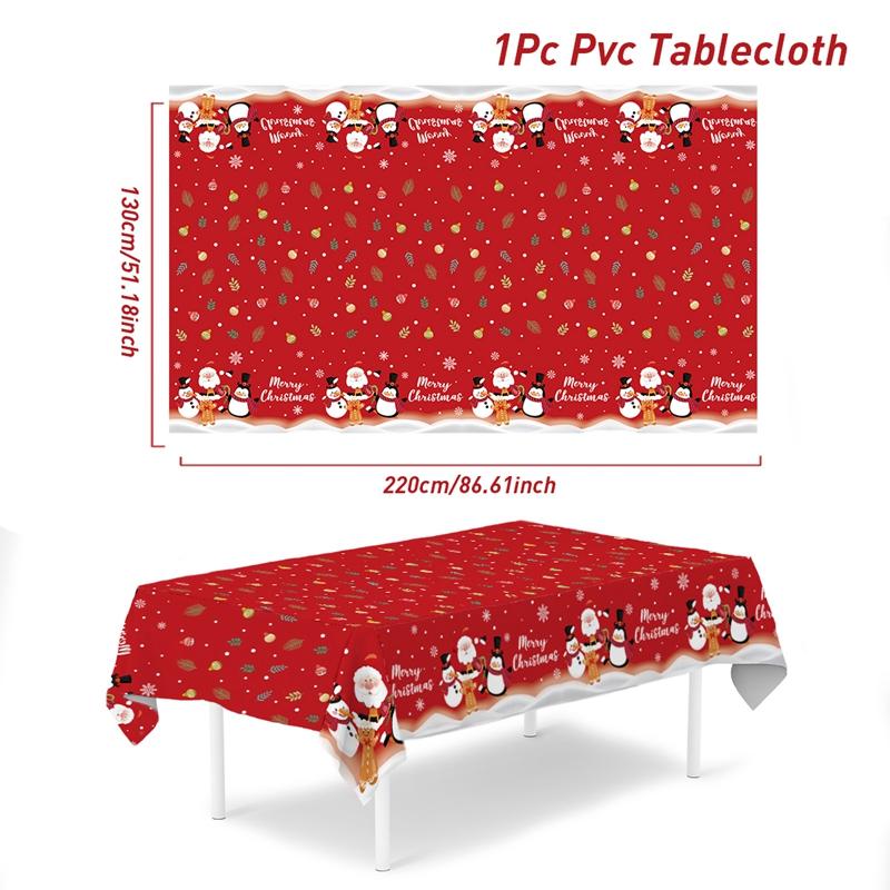Christmas Plastic Tablecloth Merry Christmas Decorations For Home Table 2026 Navidad Noel Xmas Decor Happy New Year Gift 2026