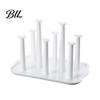 Home Cup Organizer 6-Slot Plastic Drying Rack with Drip Tray Space-Saving Anti-bacterial Holder Countertop for Mugs Glasses BPA-Free Kitchen