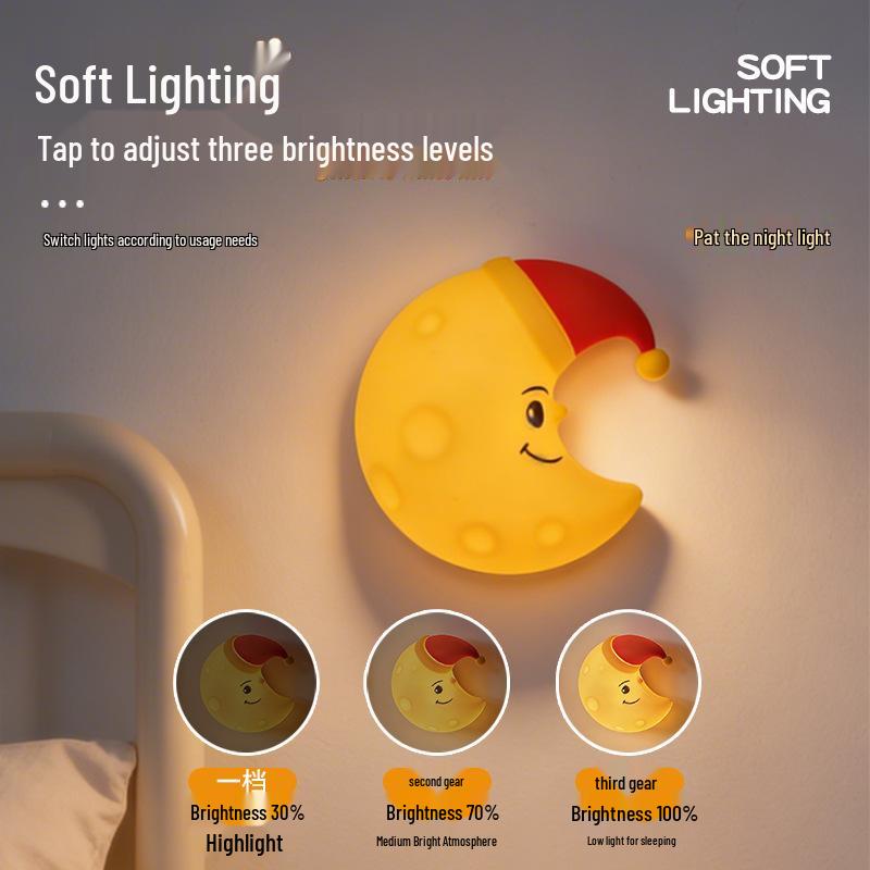Purring Cat Night Light: Soft Bedside Lamp for Children's Sleep & Bedroom Decor