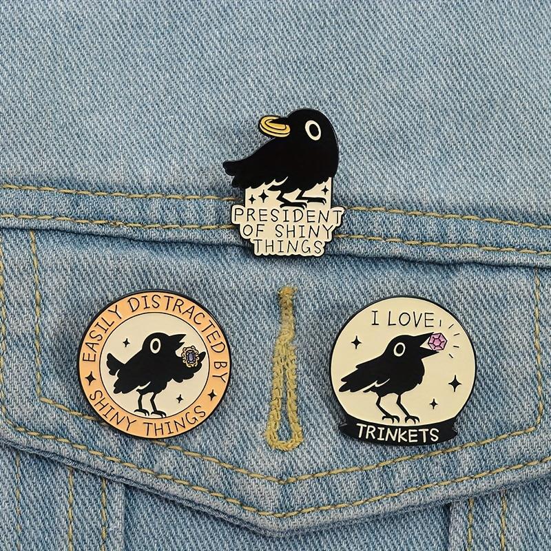 1pc Cute black bird pin -Alloy Metal Brooch for Jackets, Bags, Hats - Gifts for Women, Bird Lovers, Everyday Accessories