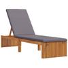 Sun Lounger Oil Natural Finish 200 X 55 X 94 Cm Solid Acacia Wood