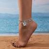 1 fashionable and elegant three-dimensional flower pendant, double-layer stacked tassel women's ankle chain