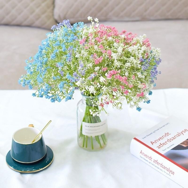 6/16Pcs Artificial Baby Breath Flowers Real Touch Silk Gypsophila Bouquets for Home Decor Wedding Decoration Craft Flower Wreath