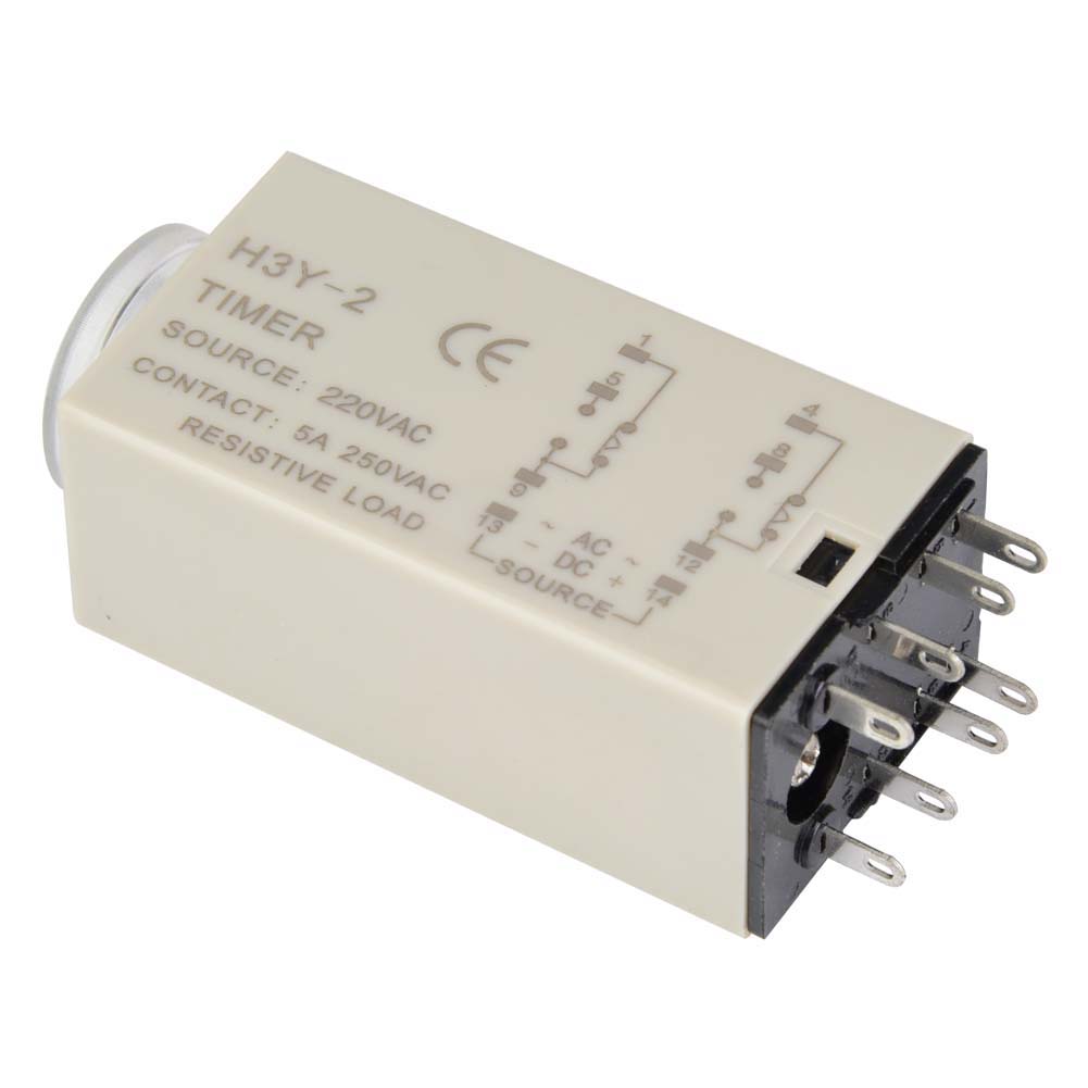 H3Y2 Power On Time Relay Pointer Control Delay Timer 8Pin 5A AC220V (1S)
