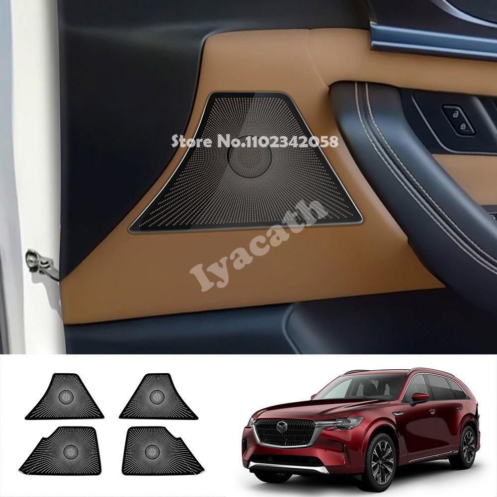For Mazda CX-80 CX80 CX90 CX-90 2024 2025 Steel Car Audio Speaker Cover Sticker Door Loudspeaker Cover Interior horn Accessories