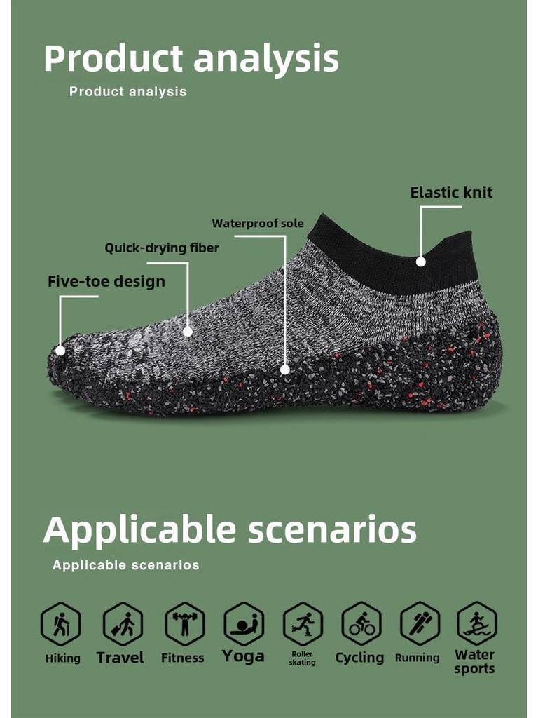 Pantofi unisex cu cinci degete: Tricotaj versatil pentru yoga, dans, fitness, înot și multe altele - Mărimi mari disponibile