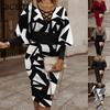 Women's Fashion Autumn Winter  Long Sleeve V-Neck Casual Dresses