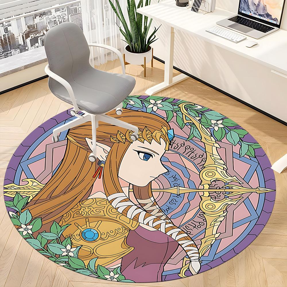 1pc Legend Zelda Office Round Area Rug, Under Office Chairs Bedroom Living Room Home Decor, Room Decoa1016246