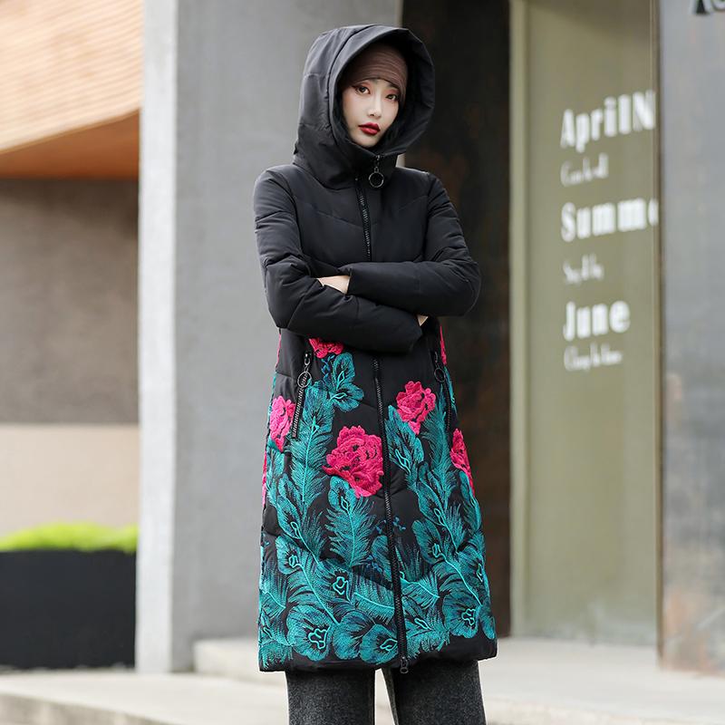 Winter Women Coat TIDENOVEL Women Thick Padded Coat Hooded Parka Female Cotton Quilted Long Jacket Plus Size