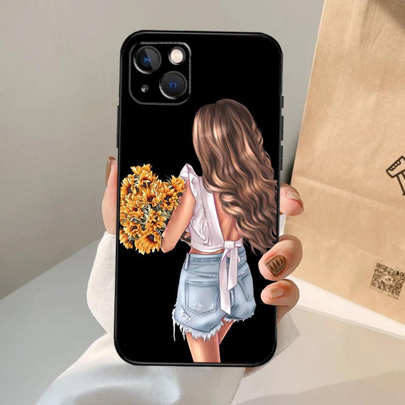 

Baby Mother Brown Girl Family Phone Case For iPhone 17 Air 16 14 13 12 11 15 Pro Max 13 12 mini 15 16 Plus 16e Cover Coque For iPhone 11