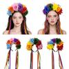 Rainbow Color Rainbow Flower Headband Artificial Flower Costume Floral Crown  For Costume