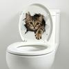 Easy Apply Toilet Seat Stickers 3D Realistic Cat Sticker, Waterproof PVC Lid Decal, Removable Cute Bathroom Decor for Home Self-adhesive Kitten