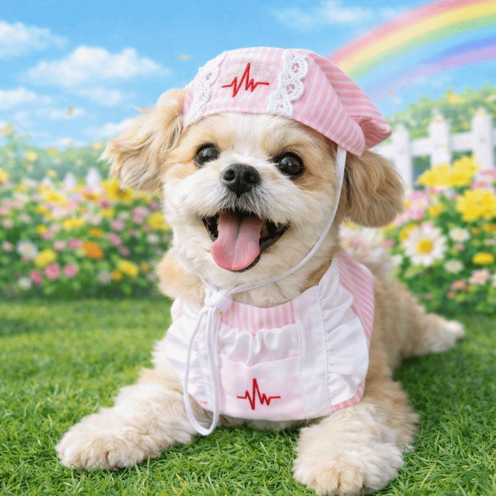 Breathable Cat Transformation Dress Funny Pet Pink Uniform Cat Nurse Outfit  Pet Transformation