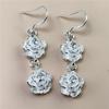 New Luxury 925 Sterling Silver Unique Rose Flower Necklace Earrings for Woman Fashion Niche Designer Jewelry Sets Party Gifts