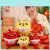Fluffy Dragon Stuffed Animal Plush Toy Cartoon Style Red Fortune Dragon Lucky Dragon
