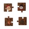 4 Pack Christmas Wooden with Santa Snowman Tree and Puzzle Design Holiday Decor