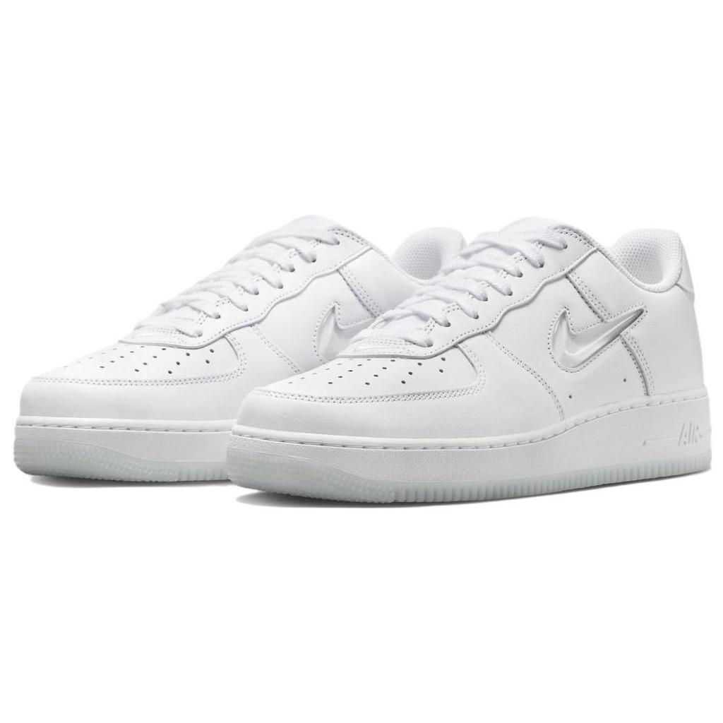 New Nike Air Force 1 Low '07 Retro Color Of The Month Jewel Swoosh Triple White FN5924-100