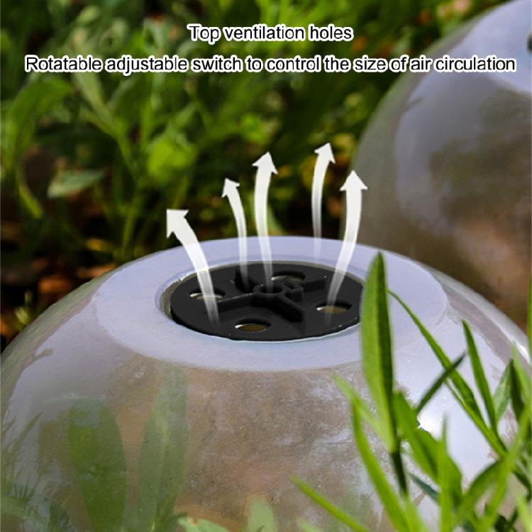 Wetterfeste Pflanzglocke mit verstellbaren oberen Belüftungsöffnungen, verdickte transparente, metallverstärkte Basis, Gartenbau-Essential