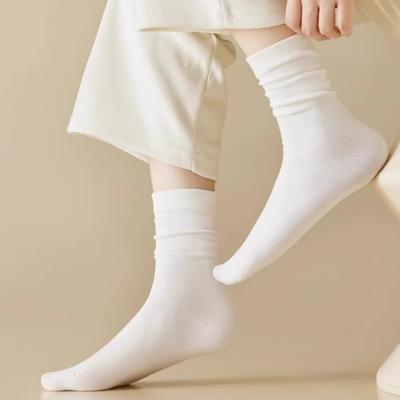 Pure Cotton Women's Sweat-absorbing and Odor-proof Pile Socks, Boneless Postpartum Socks, Spring Women's Mid-calf Socks