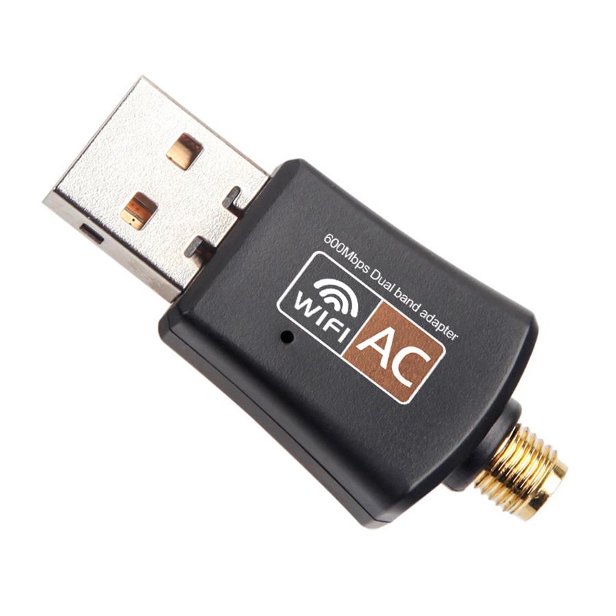 600Mbps USB Wifi Adapter Dual Band 2.4G/5.8G Antenna Wireless Network Dongle New