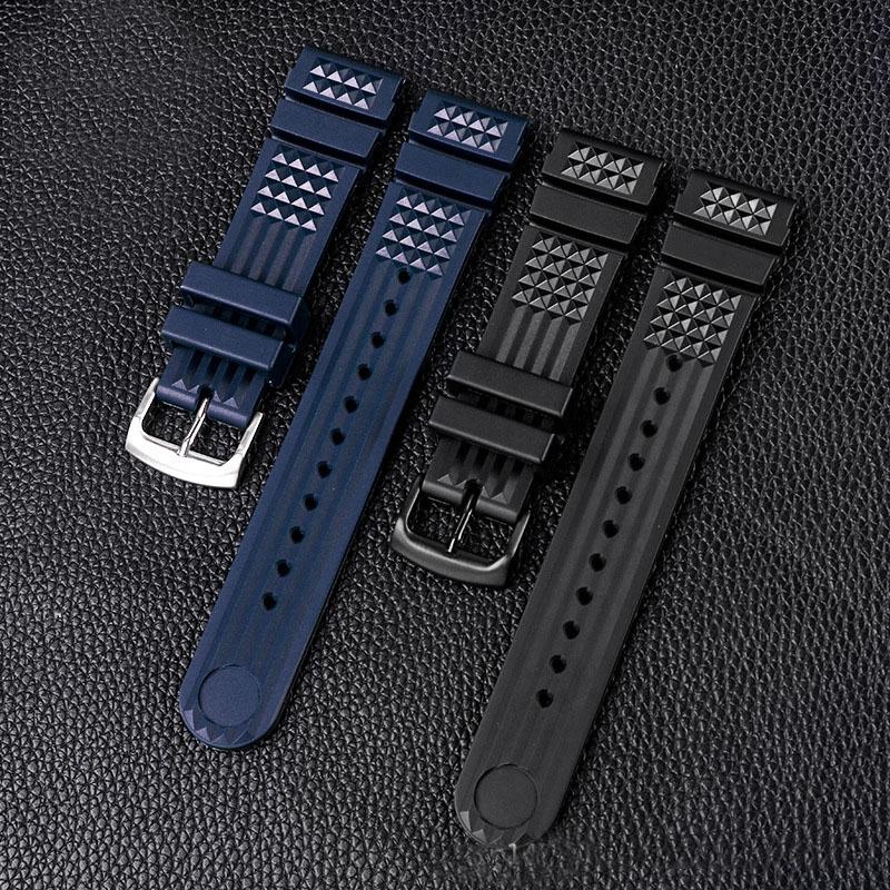 For Seiko SRP601J1 Water ghost canned Watch diving strap waterproof Bracelet men silicone black blue Sport strap 20mm 22mm