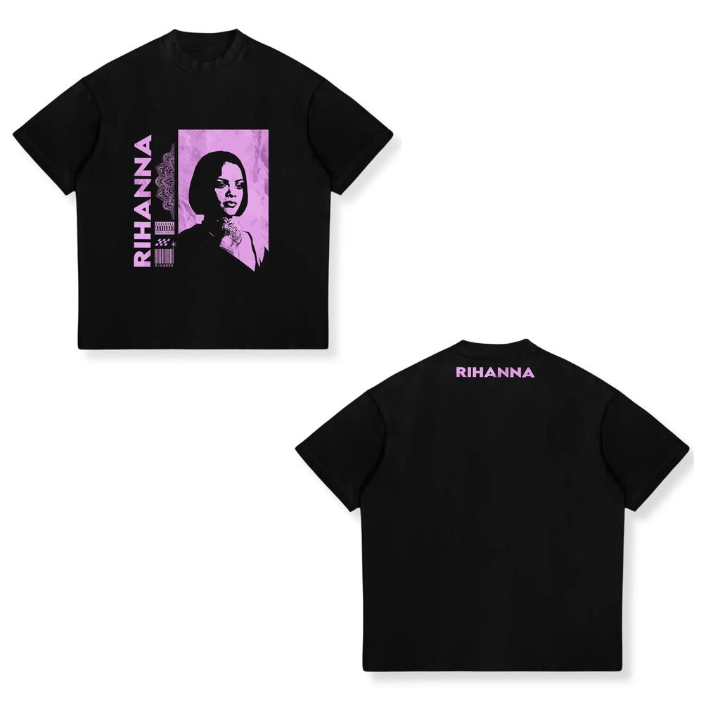 Rihannas Retro Tour Pattern Tshirt A Unisex Concert Souvenir A Classic Album Cover Retro Tshirt for Fans Unisex Women