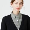 Classic Plaid Shirt Detachable Collar for Women Cotton Fake Collar Vintage Lapel Blouse Top Shirt Neckwear False Collar
