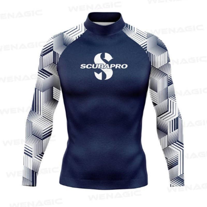 SCUBAPRO Uomo UPF 50 Manica Lunga Rash Guard Maglietta da Nuoto Surf Subacquea Estate Spiaggia Sport Acquatici