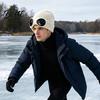 Caldo Berretto Morbido in Acrilico Lavorato a Maglia con Occhiali Unisex Cappello Invernale Foderato in Pile Antivento Termico Cuffia per Ciclismo Sci Moda da Strada