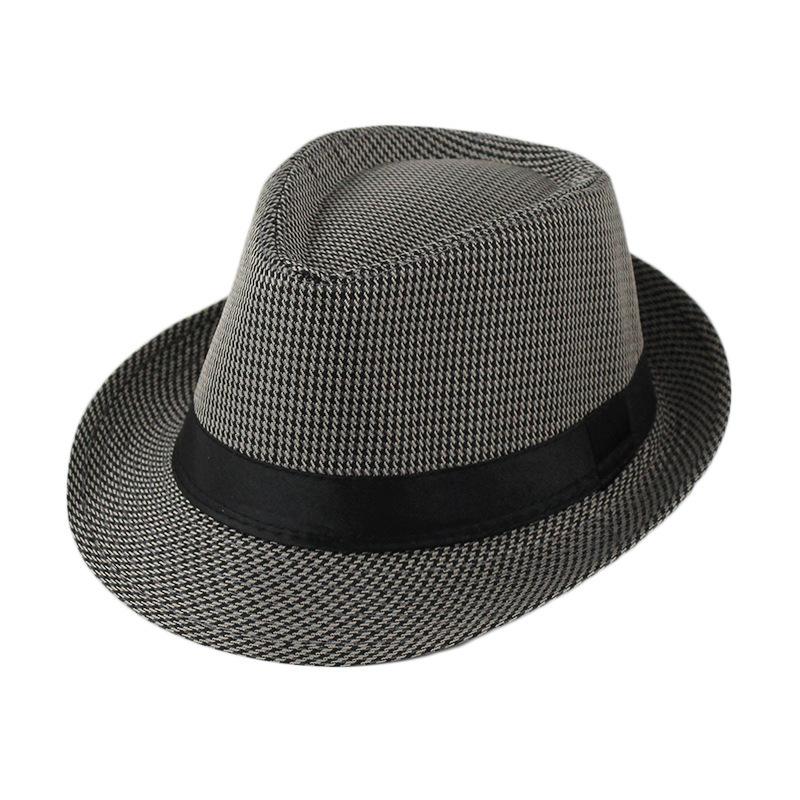 Cappelli Fedora Estivi per Uomo Mezza Età Cappellino Lino Panama Monocolore Jazz Cappello Cowboy Uomo Donna Festa Britannica Cappello da Sole
