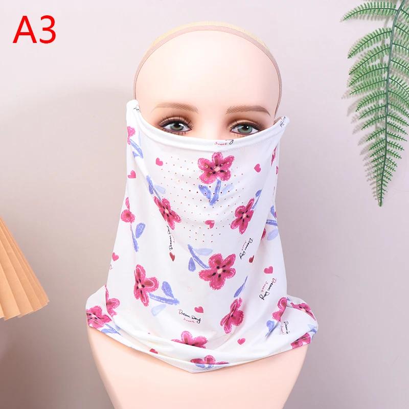 Ice Silk Fishing Cycling Bandana Women Face Cover Half Mask Hang-Ear Neck Cool Tube Scarf Sport Running Hiking Hunting
