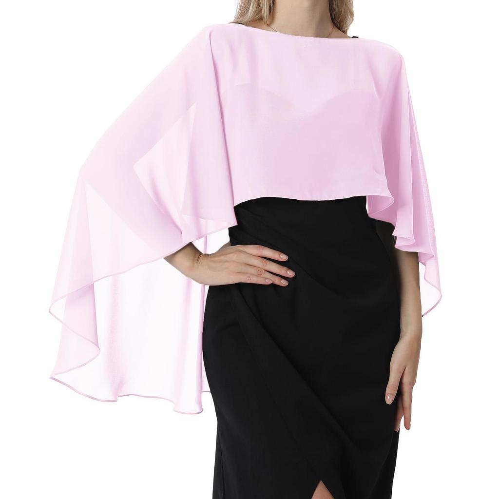 Elegant Women's Chiffon Shawl Dress - Summer Wedding Party Cover-up & Silk Pashmina Scarf