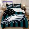 Philadelphia Eagles Pattern Bedding Quilt Set Quilt Cover Pillowcase Home Decoration Birthday Gift (1 * duvet cover + 2 * pillowcase, without core)